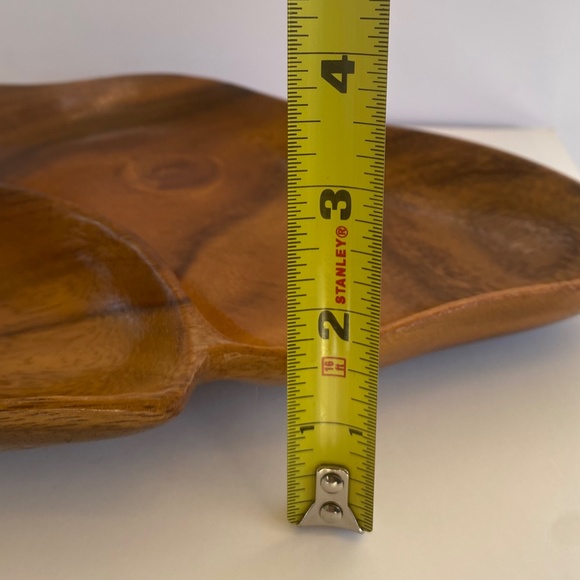 Vintage Monkey Pod Wood Leaf Divided Tray/Serving Dish - Picture 5 of 10